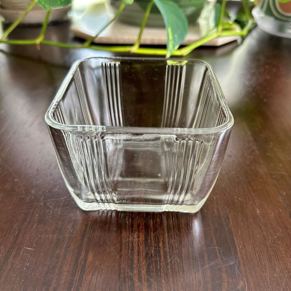 Vintage Clear Glass Candy Dish 4" Diameter Ribbed Pattern